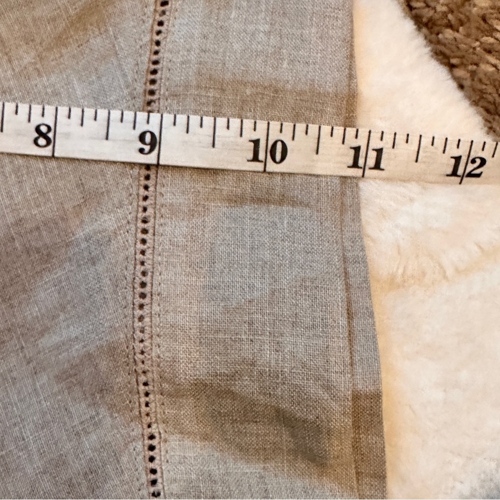 New DKNY 100% Linen Tee Kaftan Shirt Dress Lined Pockets Beige‎ Tan Sz Large - Picture 14 of 15